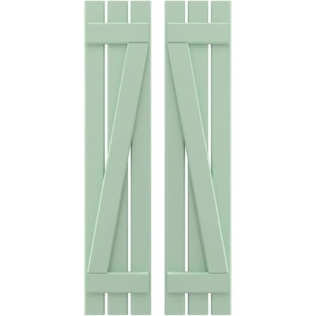 Americraft 3-Board (2 Batten) Wood Spaced Board-n-Batten Shutters W/ Z-Bar, ARW102SB311X34SGH